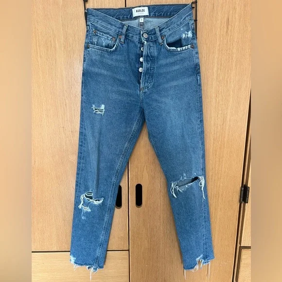 Agolde ripped straight leg jeans - Picture 2 of 4